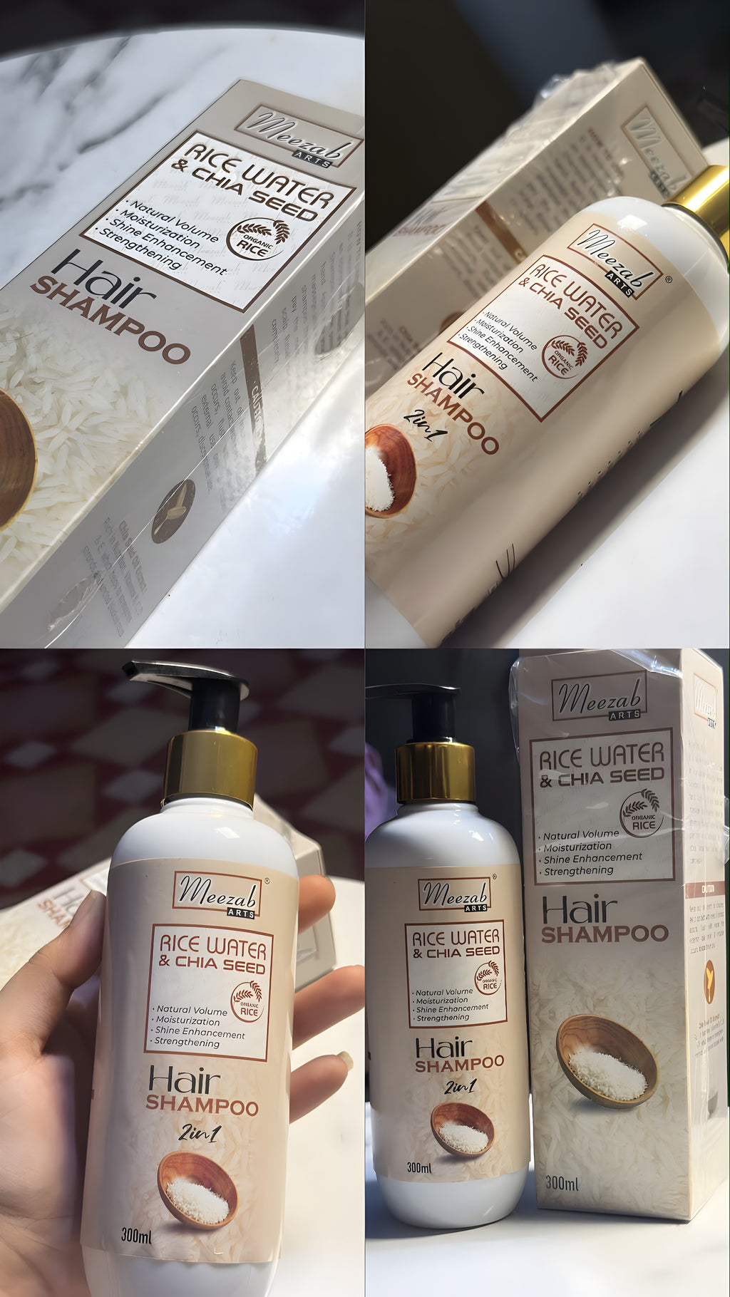 •Meezab rice water & chia seeds shampoo•