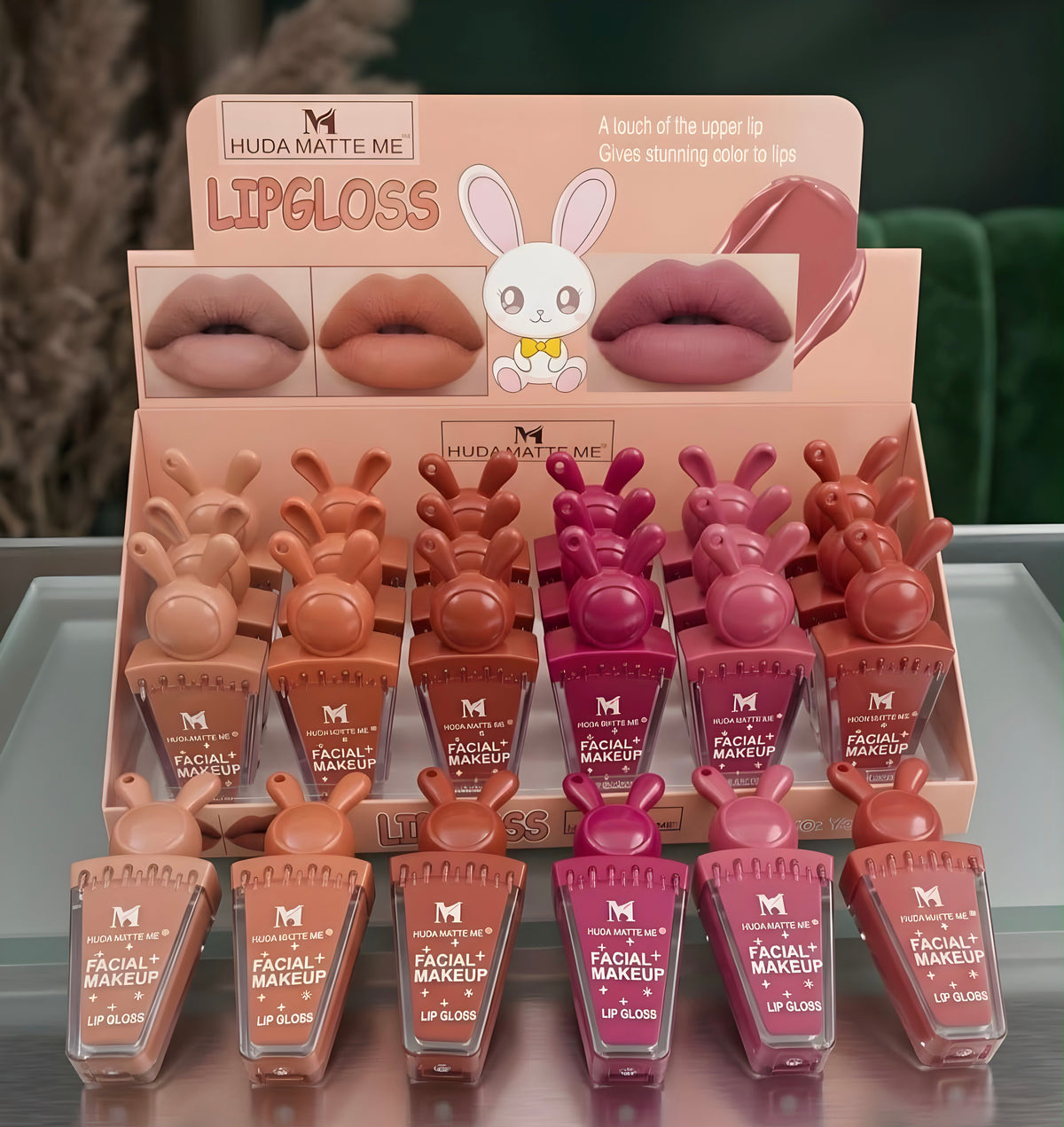 •Huda matte rabbit lipgloss
6pcs set•