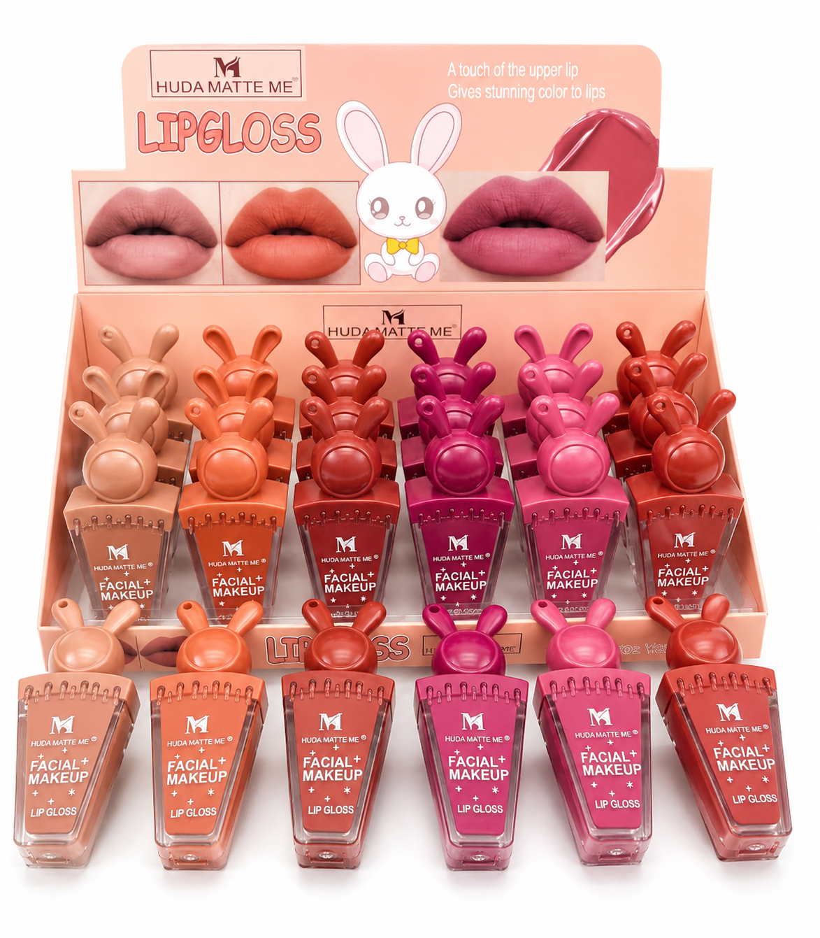 •Huda matte rabbit lipgloss
6pcs set•