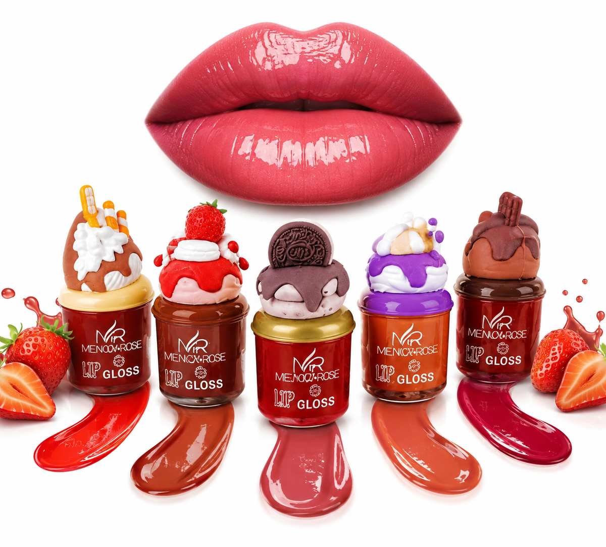 •Rose lip gloss 6pcs set•